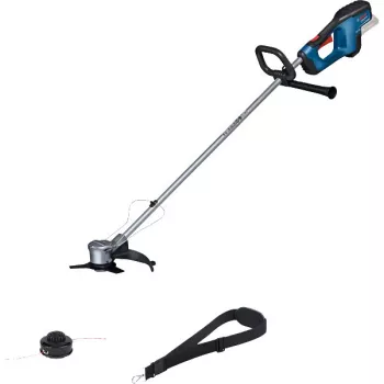   BOSCH GFR 18V-23 Bozótvágó (akku és töltő nélkül; vállpánttal; Pro-Tap orsóval és damillal; növényvédő kengyellel; 3 fogú késsel), kartondobozban