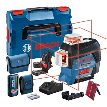   BOSCH 0601063R05 GLL 3-80 C Vonallézer (1x2,0Ah) + BM 1 Tartó + LR 7 Lézervevő + L-Boxx 136 
