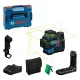 BOSCH 0601065401 GLL 12V-100-33 CG zöld vonallézer + LB 10 + DK 20 + GBA 12V 2.0Ah akku + GAL 12-40 gyorstöltő + L-boxx