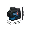   BOSCH 0601065401 GLL 12V-100-33 CG zöld vonallézer + LB 10 + DK 20 + GBA 12V 2.0Ah akku + GAL 12-40 gyorstöltő + L-boxx