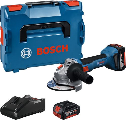 BOSCH 06019N9003 GWS 18V-8 Akkus Sarokcsiszoló (2x5,0 Ah akkuval; GAL 1840 töltővel; csiszolótárcsa 125mm) L-Boxx-ban