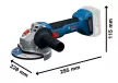 BOSCH 06019N9004 GWS 18V-8 Akkus Sarokcsiszoló (akku és töltő nélkül) 