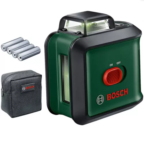 BOSCH 0603663E00 UniversalLevel 360 Keresztvonalas zöld szintezőlézer + 4 db 1.5 V-os LR6 AA