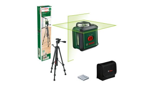 BOSCH 0603663E06 UniversalLevel 360 Keresztvonalas zöld szintezőlézer + TT 150 Állvány