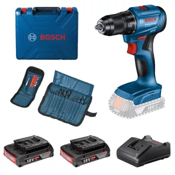   BOSCH 0615990N25 GSR 185-LI akkus fúrócsavarozó készlet kofferben (akkuval és töltővel)
