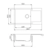   EVIDO CUBO XL 6 S Compact gránit mosogató, 860 x 500 mm, bézs