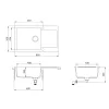   EVIDO Cubo XL 6S compact gránit mosogató, 860 x 500 mm, homok