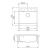 EVIDO QUADRO 6 gránit mosogató, 565 x 510 mm, antracit