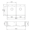 EVIDO QUADRO 9 gránit mosogató, 860 x 510 mm, antracit