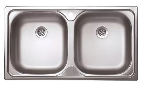 EVIDO FLEX DUO natúr rozsdamentes acél mosogató, 780 x 435 mm