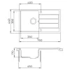 EVIDO EASY 45 S gránit mosogató, 760 x 440 mm, antracit
