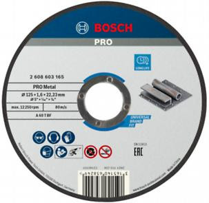 BOSCH 2608603165 PRO Metal A 30 T BF egyenes A 30 T BF, 125 mm, 22,23 mm, 1,6 mm