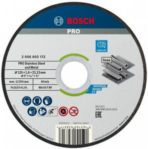 BOSCH 2608603172 Stainless Steel and Metal AS 46 T INOX BF egyenes WA 60 T BF, 125 mm, 22,23 mm, 1,6 mm