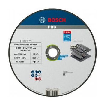   BOSCH 2608619773 PRO Stainless Steel and Metal WA 36 T BF egyenes 230 x 1,9 x 22,23 mm