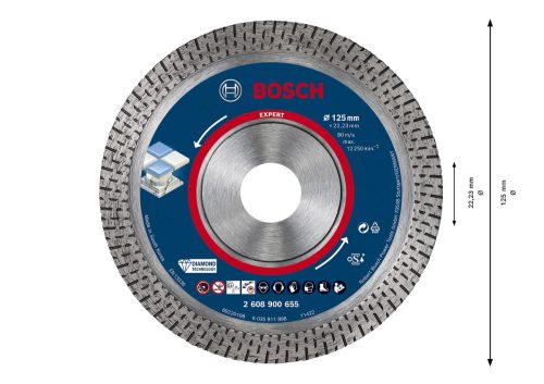 BOSCH 2608900655 EXPERT HardCeramic gyémánt vágótárcsa, 125 x 22,23 x 1,4 x 10 mm