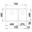 BLANCO SUBLINE 430/270-U SILGRANIT mosogató, balos, palaszürke
