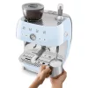   SMEG ŐRLŐVEL KOMBINÁLT ESPRESSO KÁVÉFŐZŐ, retro, világoskék