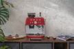 SMEG ŐRLŐVEL KOMBINÁLT ESPRESSO KÁVÉFŐZŐ, retro, piros