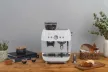 SMEG ŐRLŐVEL KOMBINÁLT ESPRESSO KÁVÉFŐZŐ, retro, fehér