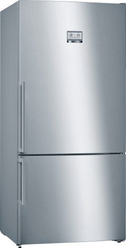 Bosch KGN86AIDP Serie|6 Szabadonálló kombinált alulfagyasztós hűtőszekrény | NoFrost | Wifi | 479/140 l | 186 cm magas | 86 cm széles | Nemesacél