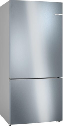 BOSCH KGN86VIEA Serie|4 Szabadonálló kombinált alulfagyasztós hűtőszekrény | NoFrost | PerfectFit | 479/152 l | 186 cm magas | 86 cm széles | Szálcsiszolt acél