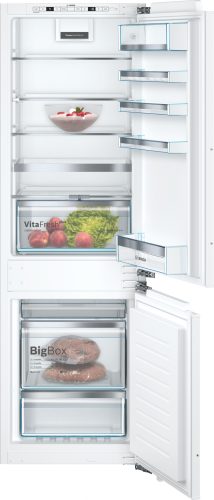 BOSCH KIN86AFF0 Serie|6 Beépíthető kombinált alulfagyasztós hűtőszekrény | NoFrost | 188/67 l | 177.2 cm magas | 55.8 cm széles