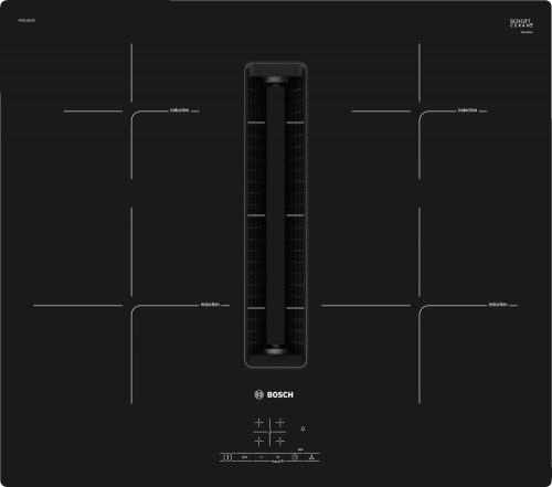 BOSCH PIE611B15E Serie|4 Beépíthető indukciós főzőlap, beépített elszívóval | TouchSelect | PowerBoost | 60 cm | Fekete