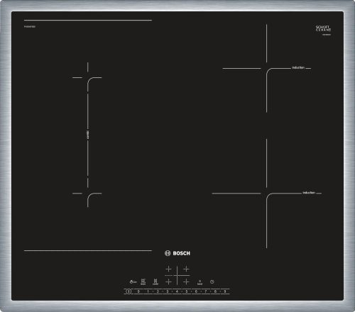 BOSCH PVS645FB5E Serie|6 Beépíthető indukciós főzőlap | DirectSelect | PowerBoost | CombiZone | 60 cm | Fekete