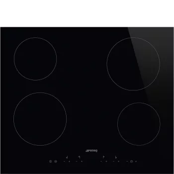   SMEG KERÁMIA FŐZŐLAP,Universal ,ultra-lapos,60cm,4 booster főzőzóna,9 fokozat,érintőszenzoros vez.,egyenes élű üveg