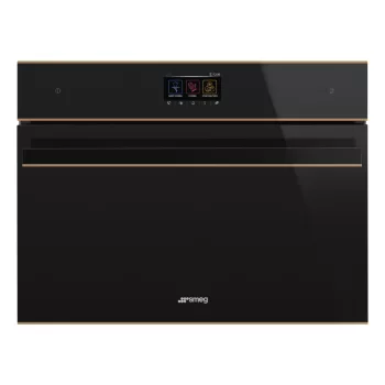   SMEG KOMBINÁLT KOMPAKT GŐZSÜTŐ,DSN ,16 funkció,5 gőzfunkció,TFT kijelző,fekete üveg réz díszítéssel