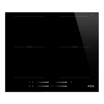   SMEG INDUKCIÓS FŐZŐLAP, Universal design, 60 cm, 4 főzőzóna, 2 MultiZone híd zóna, egyenes él, fekete üveg