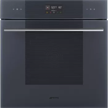   SMEG PIROLITIKUS HŐLÉGKEVERÉSES SÜTŐ, Linea design, Galileo, 60 cm, ES LCD, neptune szürke üveg