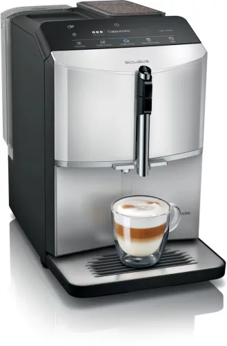 SIEMENS TF303E01 Teljesen automata kávéfőző |  EQ300 |  Ezüst/Fekete | Kivehető víztartály | 15 bar