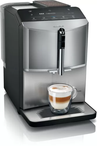 SIEMENS TF305E04 Teljesen automata kávéfőző |  EQ300 |  Titán/Fekete | Kivehető víztartály | 15 bar